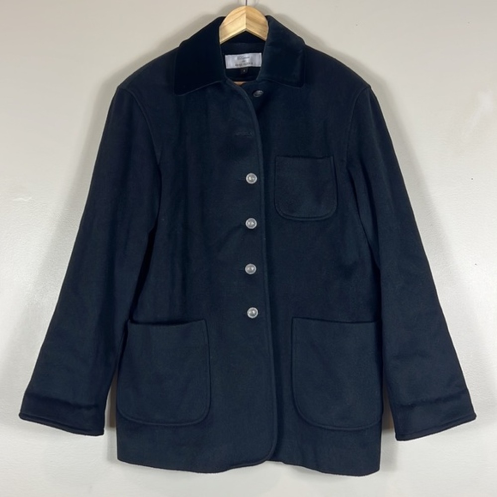 Vintage Anne Klein Black 100% Wool Barn jacket